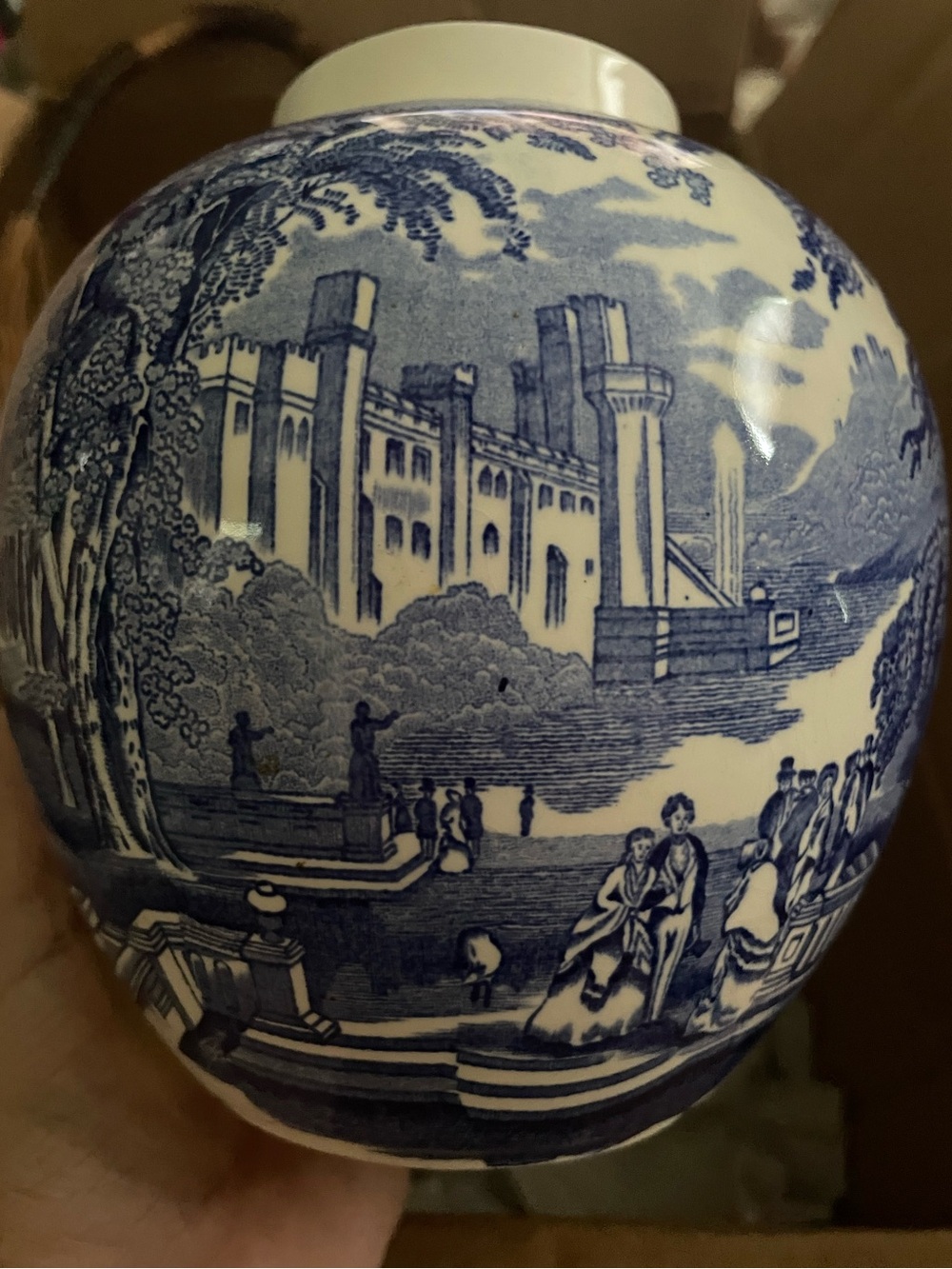 Mason Blue and White Ironstone with Crown Backstamp